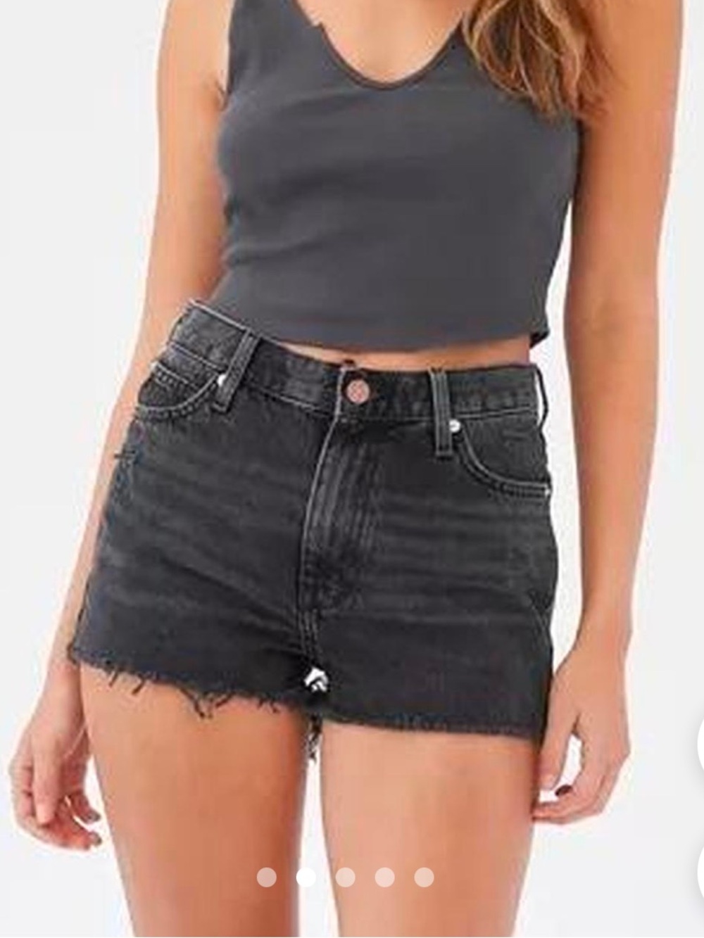 BDG Black Ripped Jean Shorts